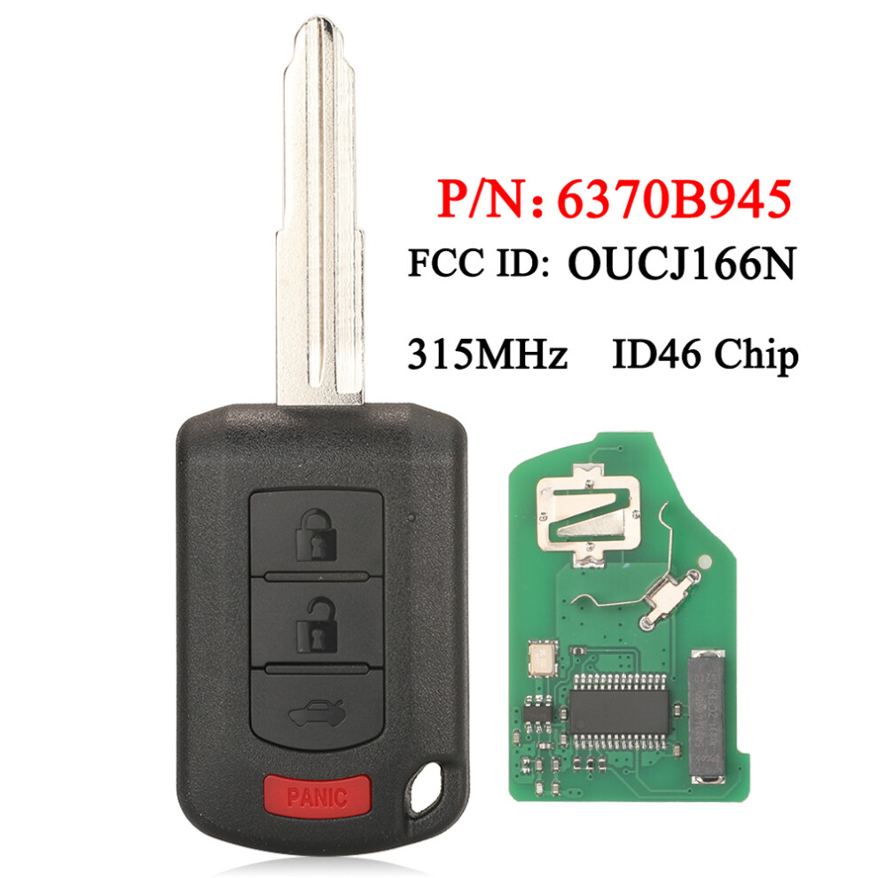 Oucj166n Id46 Pcf7941 Chip 315Mhz 3Plus1 Buttons 6370B945 Smart Remote Car Key For Mitsubishi Lancer 2015-2017 Fob 6935161684247