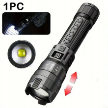 Wiederaufladbare LED-Taschenlampe über USB, ultrahell und zoombar, mit 18650-Batterie, ideal zum Angeln, Campen und für Arbeiten im Freien.