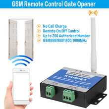 GSM Gate Opener Wireless Remote Control, 4 Frequency Band Dry Contact Relay Switch for Gate Door Access Control