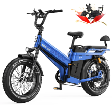 TESWAY X7 PRO 52V 60Ah Electric Bike 20" Fat Tire Cargo E-Bike E-MTB 320km NFC