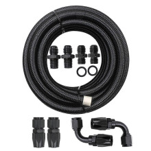Kit Trasmissione Raffreddamento Linea compatibile con 4L60E 4L65E - 6AN Acciaio Intrecciato Lega Alluminio Nero