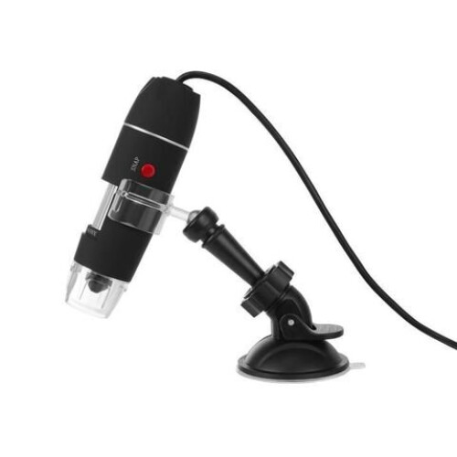 Microscópio Digital USB Compatível com Windows e Mac, Magnificação de 1600x com Câmera de 2MP e LEDs Ajustáveis