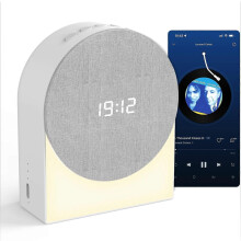 Máquina de Som para Dormir com Relógio Despertador, Luz Noturna, Bluetooth