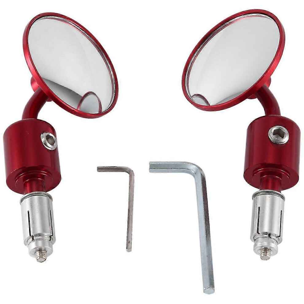 Motorcycle Mirrors Compatible With 10Mm Thread Metal Adjustable For Handlebar Rear View Red 6901508306554