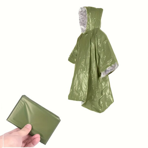 Disposable Poncho, Waterproof Packable for Emergency Outdoor Use
