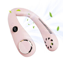 Neck Fan with LED Display 3 Speeds, Portable Personal Cooler, White - 360 Cooling, Bladeless, Quiet Dual Turbine Fan