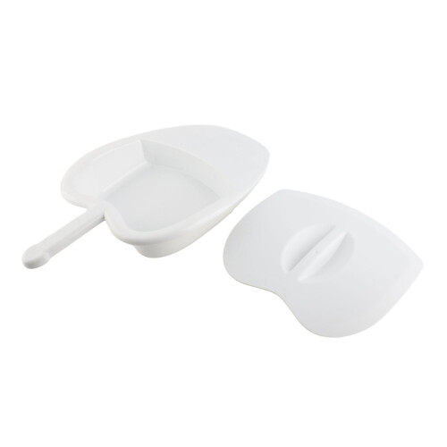 Soft Cover Bedpan with Lid Handle, 50 x 30cm Plastic