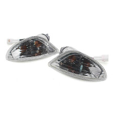 Φλας πίσω συμβατό με Vespa LX LXV S Series - Ασημόμαυρο πλαστικό ζευγάρι