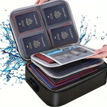 Document Storage Bag with Lock, Waterproof for Office Home Travel, Large Capacity Organiser for Files Papers