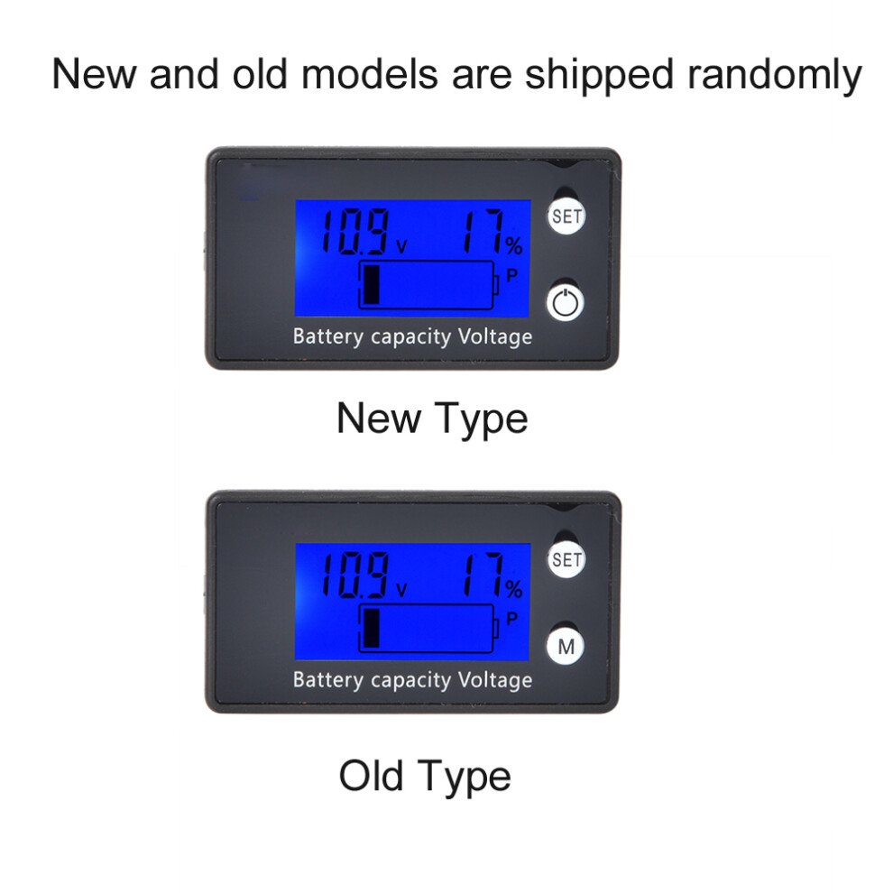Lcd Digital Voltmeter 10-100V With Alarm & Temp, Blue Or White 5061392208554