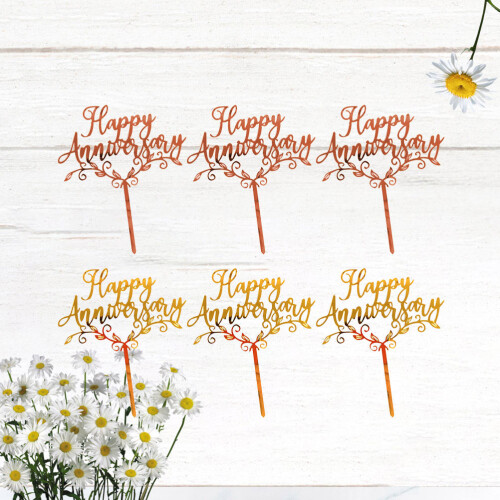 6 Pièces Lettres Or Rose Pour Gâteau 2