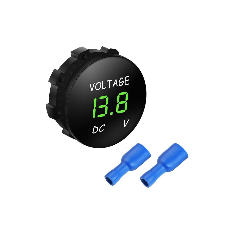 Digital Voltmeter Compatible With 12V 24V Car Motorcycle Boat - Ip68 Waterproof Led Display, Voltage Monitor 6901508330382