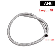 RVS gevlochten PTFE brandstofleiding slang 1 meter, compatibel met AN4 AN6 AN8 AN10, voor olie, water, lucht leidingen
