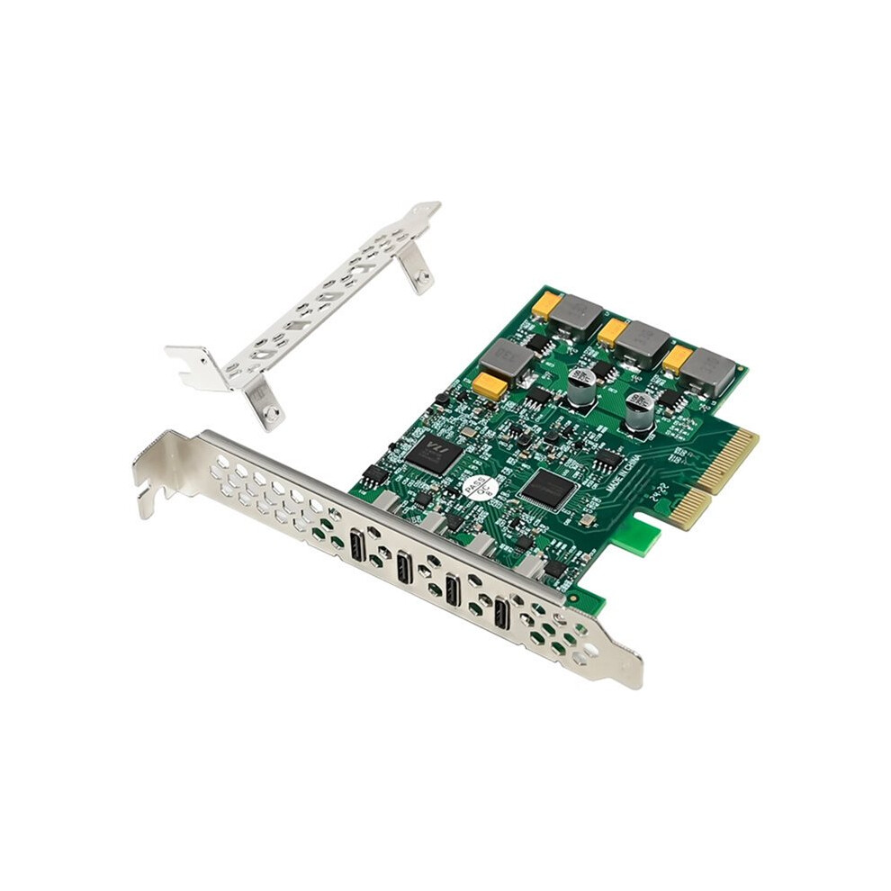 Saudism Pcie X4 Asm3142 10Gbps Usb3.1 4-Port Type-C Expansion Card Usb 3.1 Pcie Raiser Card Pci-E To Usb3.1 Type-C Adapter Card