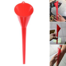 Fuel Funnel Compatible with Cars Motorcycles, Red Plastic, 26.5cm Long for Fuel Oil