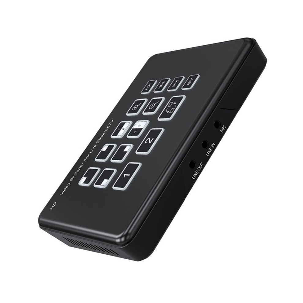 2 Way -Compatible Video Switcher Mixer 2 In 2 Out For Live Streaming With Mic In Audio Mixing Eu Plug 4711448392058