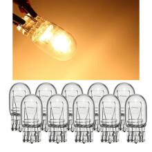 Car Bulb T20 Compatible with Multiple Vehicle Models - Dual Filament 12V 5W/21W Amber Clear Glass for Indicator Stop Tail Lights