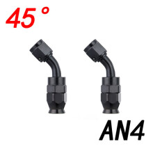 PTFE Slangfitting, Aluminium AN3-12 45 90 180 Graden Zwart Geanodiseerd voor Olie Brandstof Water Lucht Gasleidingen