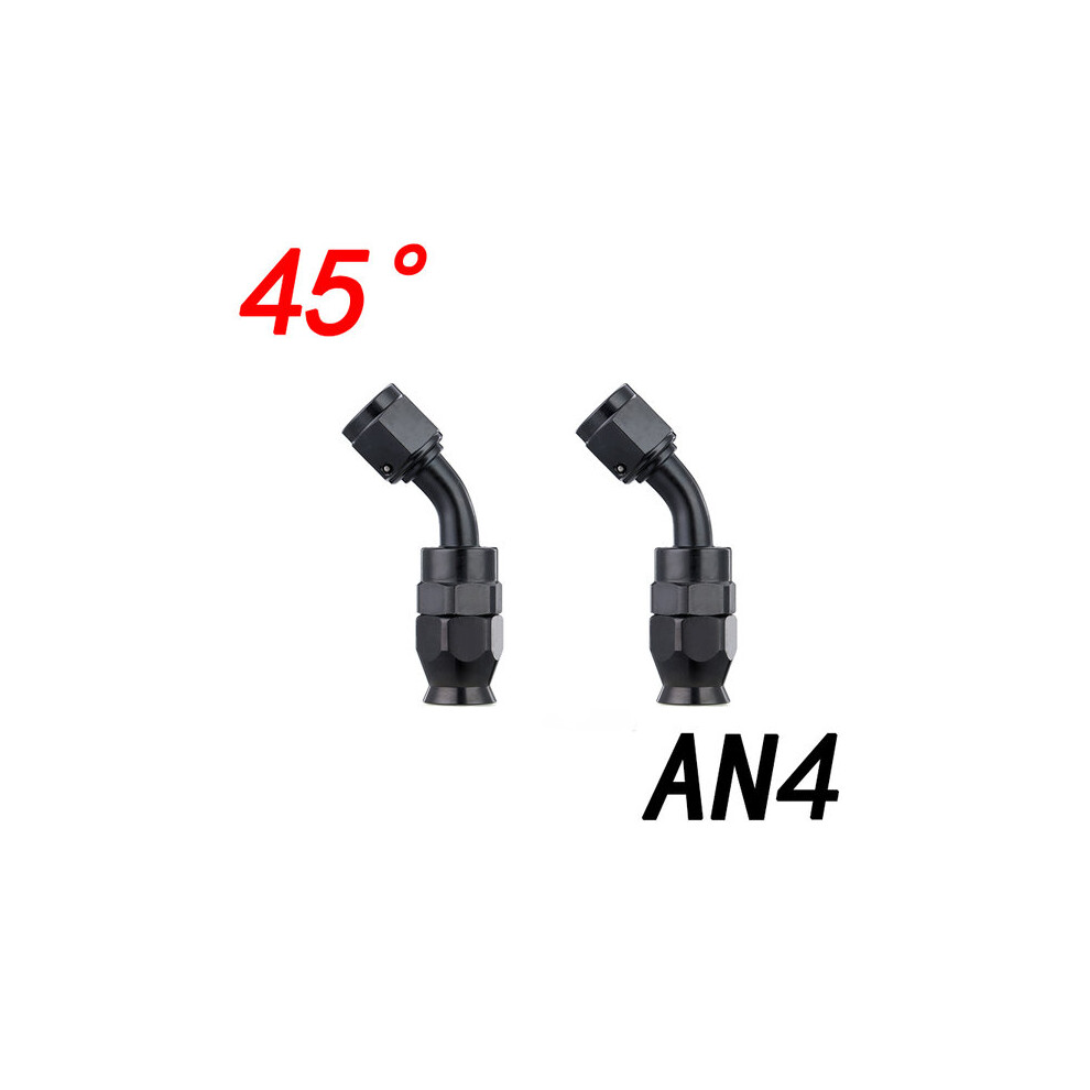 Ptfe Hose Fittings, Aluminum An3-12 Straight 45 90 180 Degree, Anodized Connector For Oil Fuel Water Air Gas Lines Black 6901508344075
