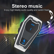 Intercomunicador Bluetooth 5.0 para Casco de Moto con Reducción de Ruido Inteligente, Hasta 18 Horas de Batería, Negro