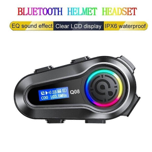 Κράνος Bluetooth 5.3 Αδιάβροχο Σύστημα Διακoινωνίας για Μοτοσυκλετιστές, Μαύρο