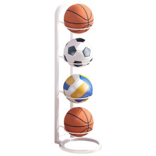 Miljövänlig Metallförvaringshylla för Basketboll - Platsbesparande Organisatör för Hemmet Vit