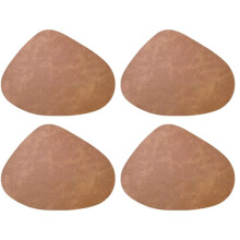 Teardrop PU Placemats Double-Sided Texture, Waterproof Oil-Proof Set 4Pcs for Dining Table, Home Decor Brown