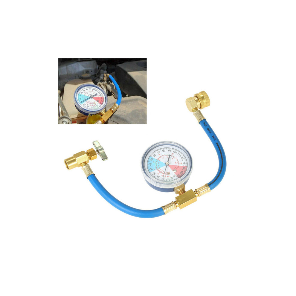Car Refrigerant Charging Hose With Pressure Gauge, Dual Hoses R134a Ac Service Tool For Automotive Air Conditioning 6901508345461