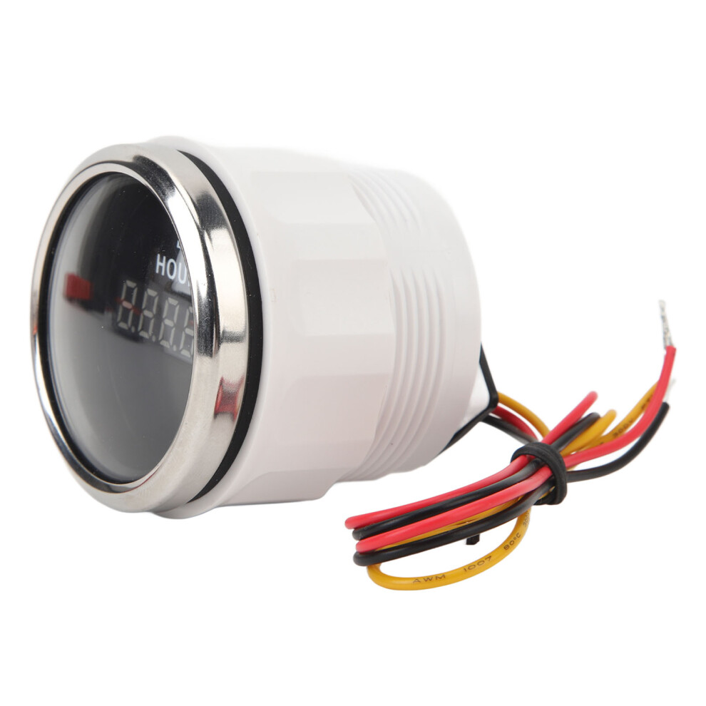 Dc 9Â32V 52Mm Digital Hour Meter For Boats & Rvs, Black Dial & Silver Bezel 8751388160320
