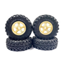 RC Car Wheels compatible with 1/18 K10 Fire Horse Glacier MOGRICH Brass Rubber Tyre Set 55x20mm for Climbing Performance