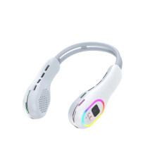 Portable Neck Fan - Bladeless with LED Light 8H Battery, USB-C Rechargeable, 3 Speeds for Outdoor Travel, Camping, Office