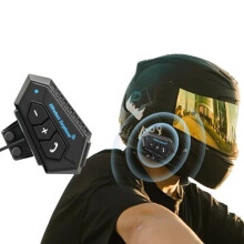 Intercomunicador para Casco BT-12 con Bluetooth, Impermeable, Audio Estéreo para Música y Llamadas en Moto