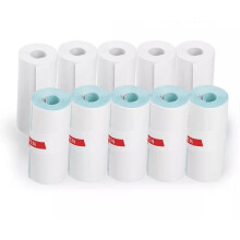 Thermal Paper Rolls Compatible with Cat Mini Printer, 57x30mm White Adhesive Sticker Paper, 10 Pack
