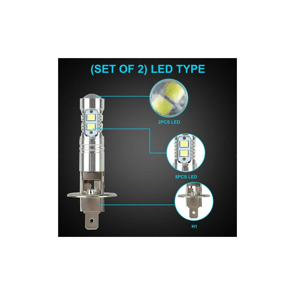Led Headlight Bulb H1 H3 100W 6000K Compatible With Halogen, 360 Beam Angle, 50000Hrs Lifespan, Waterproof White 6901508371118