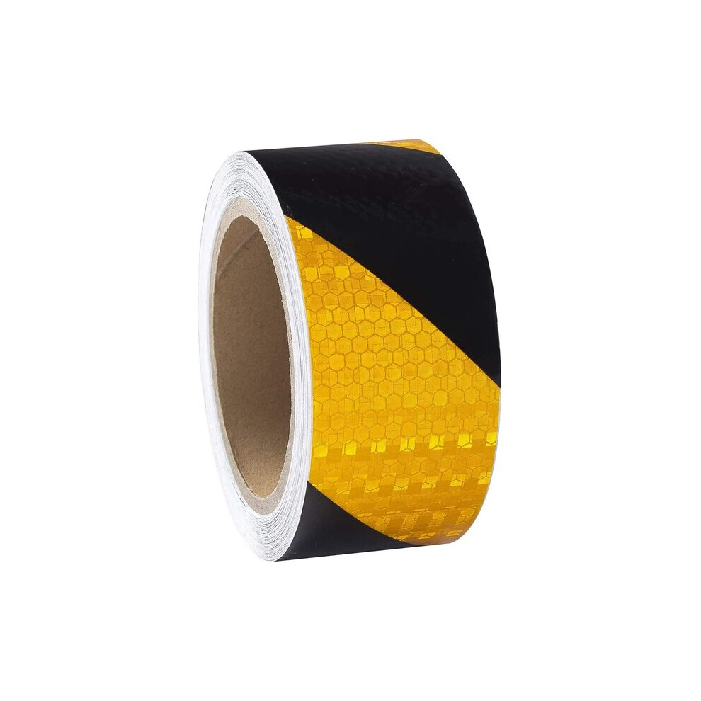 Reflective Tape 5Cm X 20M Yellow Black For Vehicle Safety Marking, Bicycle, Truck Outdoor Use 6901508370692