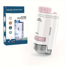 Kindermicroscoop met ledverlichting, 80x-200x vergroting, draagbaar wetenschappelijk speelgoed voor experimenten en leren thuis.