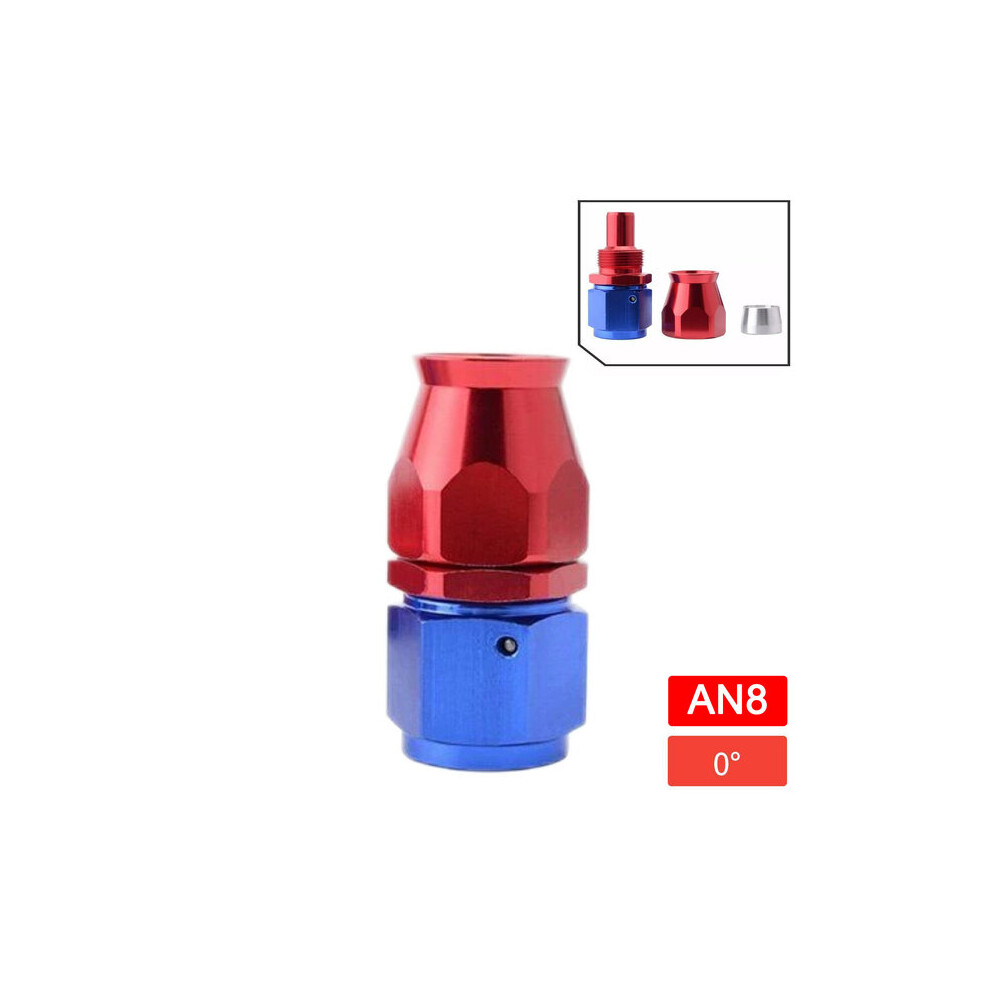 Ptfe Hose Fittings, 6061-T6 Aluminum An4 To An12 In 0 45 90 180 Degree, For An Fittings Red/Blue 6901508377189