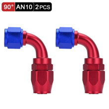 AN Fitting Compatible with Universal Car Models, Black Aluminium 360 Degree Swivel for Fuel Oil Water Air Connector