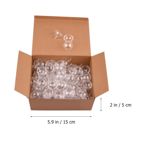 100 Copos Para Chocolate Air-Corn, Bolas Plásticas Transparentes 1