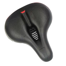 Hollow Ventilated Shock Absorbing Bike Saddle for Mountain Bike, Comfort Wide Cycling Seat with Lightweight Skeleton Design