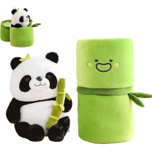Brinquedo de Pelúcia Panda, Adorable Animal de Pelúcia Macia Segurando Bambu, Brinquedo de Acolchoamento para Crianças Decorção de Casa