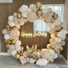 Conjunto de Arco de Guirlanda de Balões 124 Peças para Decoração de Casamento, Aniversário, Festa, Celebração Indoor e Outdoor