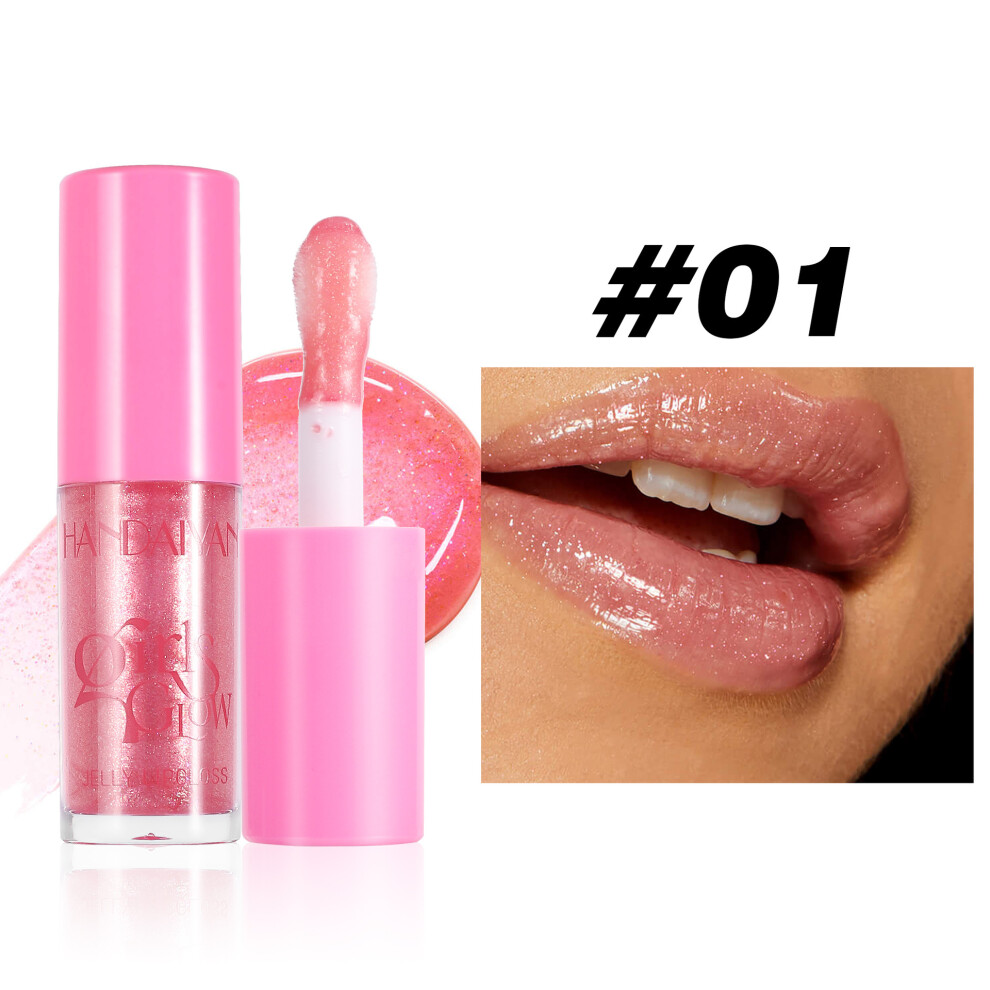 (01#, 4.7ML) Transparent lip gloss, plump lips, moisturizing, moisturizing, pearlescent lip glaze, water gloss lip gloss, lip oil
