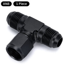 AN Flare AN6 AN8 AN10 mannelijk/vrouwelijk draaibare T-koppeling, compatibel met slangen voor auto's, motoren en boten.