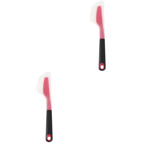 2Pièces Spatule À Crème Rose Silicone Durable Pour Décorer Gâteaux 2