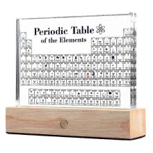 Periodic Table with Real Elements - 83 Real Chemical Elements Samples Acrylic Display with 7-Colour LED Base for Science Education Decor