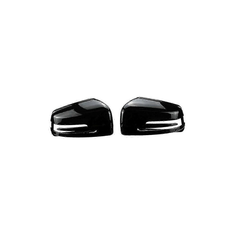 Rearview Mirror Cover Compatible With Mercedes-Benz C-Class W204, E-Class W212, S-Class W221 - Abs Pair - Bright Black 6901508396944