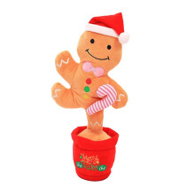 Brinquedo de Pelúcia de Natal 32cm, Cantando e Dançando, Decoração Festiva Interativa para Festa em Casa