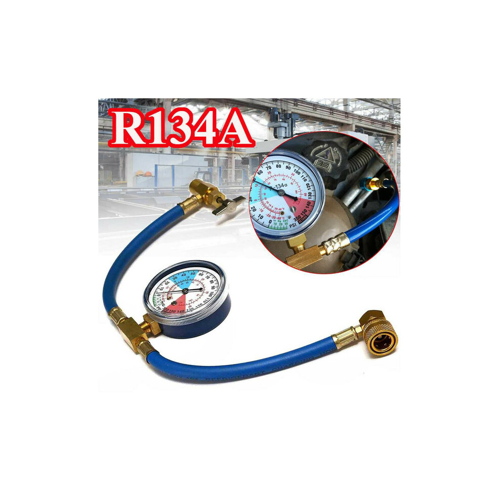 Ac Recharge Hose With Gauge, 350 Psi Low Pressure Manometer Dual 160Mm Hoses Compatible With Car Air Conditioning R134a Refrigerant Charging 6901508381797