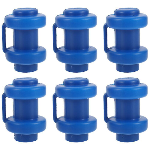 Trampoline Pole Caps 6-Pack, Blue Plastic Replacement Set for Secure Enclosure Fixing